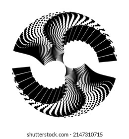 Abstract circle background, creative geometric dynamic pattern, vector modern design element.