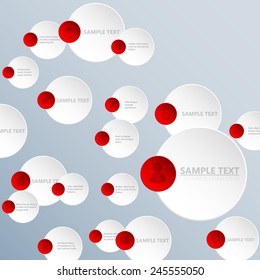 Abstract circle background design with various business communication icons
