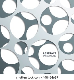 Abstract circle background with drop shadow. Vector illustration.