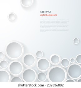 Abstract circle background with drop shadows.  3d geometrical design. Vector illustration.