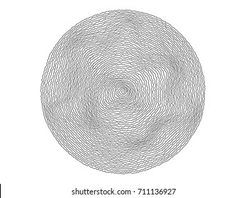 Abstract circle background with flowing wave surface of circle on white background for design element, banner, background