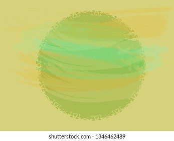 Abstract circle background grunge texture. Circle with green and yellow color. - Vector. Vector illustration