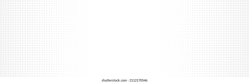 Abstract circle background. Halftone dots texture for website. Neutral backdrop wide. Smooth futuristic design. White clean template. Vector illustration.
