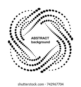 Abstract circle background. Halftone dots pattern. Vector circle frame template. Creative geometric pattern.