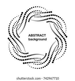 Abstract circle background. Halftone dots pattern. Vector circle frame template. Creative geometric pattern.