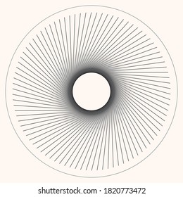 abstract circle background with lines. Logo, icon or tattoo template.