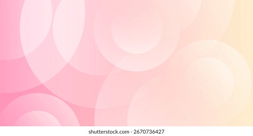 abstract circle background. Minimalist banner background, pastel colorful, pink and yellow gradations. Circle effect style geometric