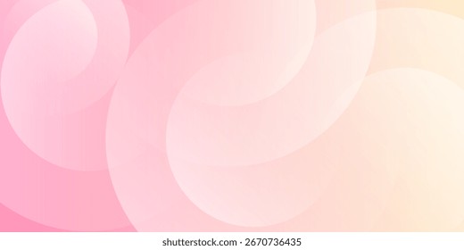 abstract circle background. Minimalist banner background, pastel colorful, pink and yellow gradations. Circle effect style geometric