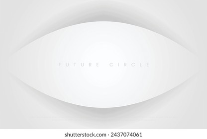 Abstract Circle Background on White Space. White Gradient Premium Background. Minimalist Futuristic Graphic Design. Abstract White Background with Waves Design. Futuristic Circular Concept