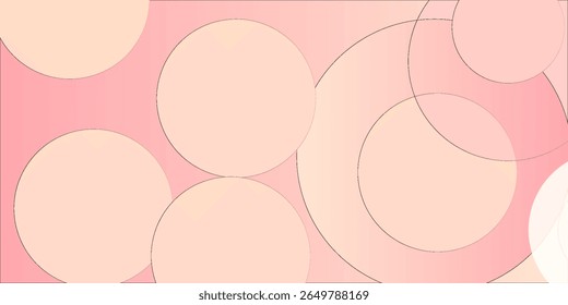 abstrakter Kreishintergrund, pastellrosa und gelber Hintergrund, Vektor eps 10