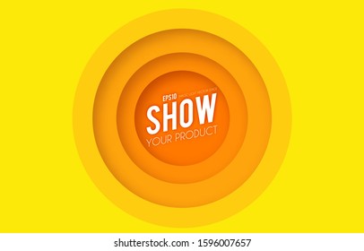 Abstract circle background. Promotion paper element. Simple depth. Show your product.