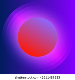 Abstract circle background, round gradient shapes pattern, bright border vector illustration.