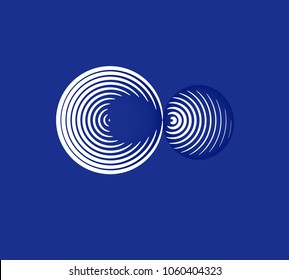 Abstract Circle Background Vector, Blue and White