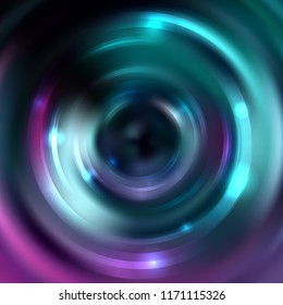 Abstract circle background. Vector design. Vector infinite round tunnel of shining flares.