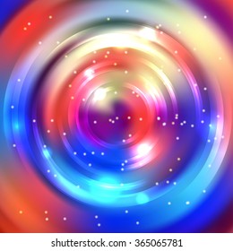 Abstract circle background, Vector design.  Vector infinite round tunnel of shining flares.  