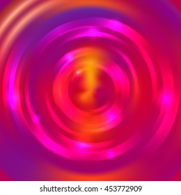 Abstract circle background, Vector design.  Vector infinite round tunnel of shining flares.  Pink, purple colors. 