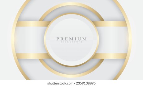 Abstract circle background with white and golden line , modern luxury beauty.