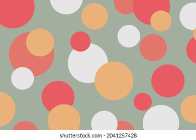 Antecedentes circulares abstractos. Plantilla de fondo colorida. Patrón de puntos retro sin brillo. Papel pintado de arte. Ilustración vectorial.