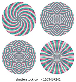 Abstract circle backgrounds. Colorful geometric round patterns. Vector modern design signs.