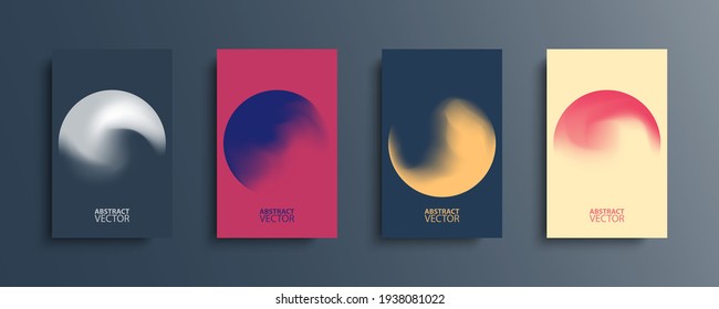 Abstract circle backgrounds set and modern abstract dark color gradient  Colourful gradient orbs round shapes collection for your design  Vector illustration 