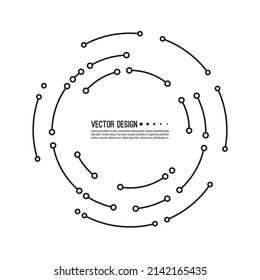 Pancarta circular abstracta con textura de placa de circuito de alta tecnología. Ilustración de la motherboard electrónica del vector.