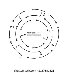 Pancarta circular abstracta con textura de placa de circuito de alta tecnología. Ilustración de la motherboard electrónica del vector.
