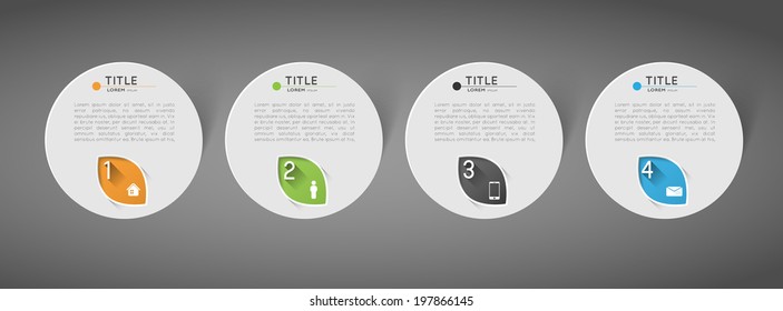 abstract circle banners with option steps, design element
