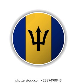 Abstract Circle Barbados Flag Icon