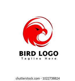 abstract circle bird eagle head logo 