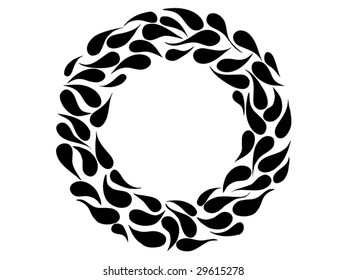abstract circle from black drops on white background