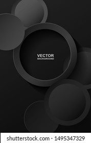 Abstract. Circle black overlap background. light and shadow. copy space .Vector.