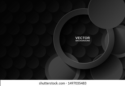 Abstract. Circle black overlap background. light and shadow. copy space .Vector.