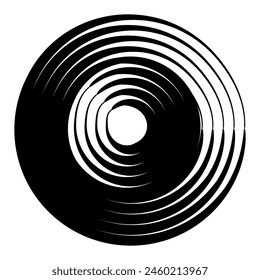 Abstract circle. Black round frame. Element for design. Vector illustration isolated on white background. EPS 10