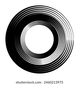 Abstract circle. Black round frame. Element for design. Vector illustration isolated on white background. EPS 10