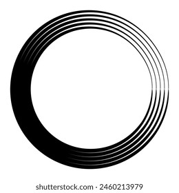 Abstract circle. Black round frame. Element for design. Vector illustration isolated on white background. EPS 10