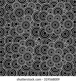abstract circle black and white  background.doodle  pattern.doodle texture.vector illustration.   