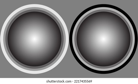 Abstract circle black and white on grey background. Vector graphic illustration. 