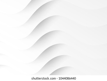 abstract circle blank paper white and gray tone vector background, wave overlapping with shadow modern concept, space for text or message web and book design