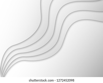 fondo vectorial de color blanco y gris de papel circular abstracto, superposición de onda con concepto moderno de sombra, espacio para texto o mensaje web y diseño de libro