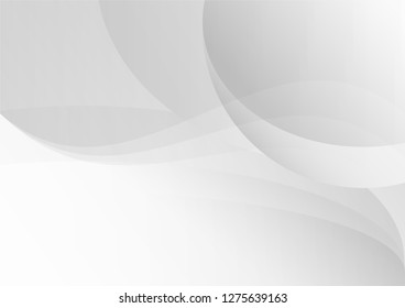 abstract circle blank paper white and gray tone vector background, wave overlapping with shadow modern concept, space for text or message web and book design
