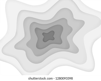 abstract circle blank paper white and gray tone vector background, wave overlapping with shadow modern concept, space for text or message web and book design