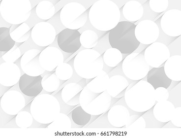 abstract circle blank paper white and gray tone vector background, overlapping with shadow modern concept, space for text or message web and book design