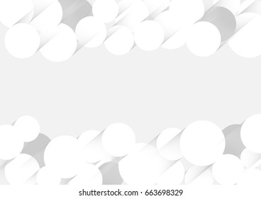 abstract circle blank paper white and gray tone vector background, overlapping with shadow modern concept, space for text or message web and book design