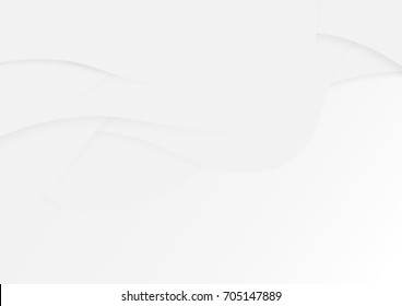 abstract circle blank paper white and gray tone vector background, wave overlapping with shadow modern concept