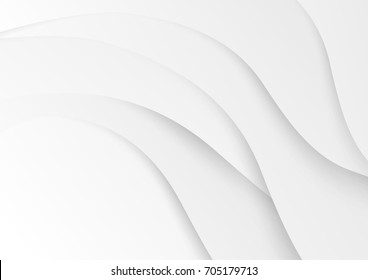 fondo vectorial de color blanco y gris de papel circular abstracto, superposición de onda con concepto moderno de sombra