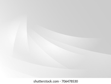 abstract circle blank paper white and gray tone vector background, wave overlapping with shadow modern concept