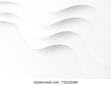 abstract circle blank paper white and gray tone vector background, wave overlapping with shadow modern concept