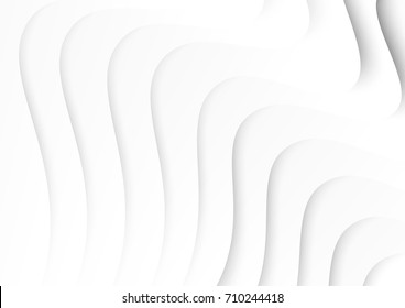 abstract circle blank paper white and gray tone vector background, wave overlapping with shadow modern concept