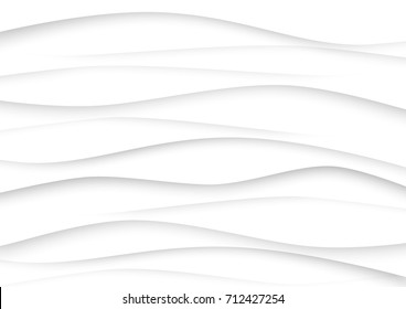 abstract circle blank paper white and gray tone vector background, wave overlapping with shadow modern concept