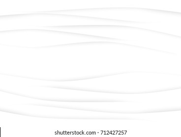 abstract circle blank paper white and gray tone vector background, wave overlapping with shadow modern concept